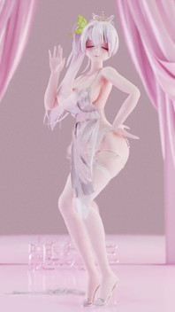 Weak Sound Erotic Suspender White Silk Underwear See-through Dress
