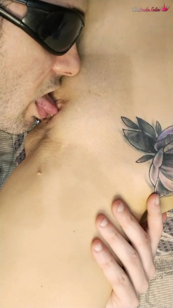 Belinda Selin: Stranger with glasses skillfully licks best friend's tight vagina