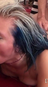 Desperate Amateurs Calyope Gets Spit Roasted by Big White Cock