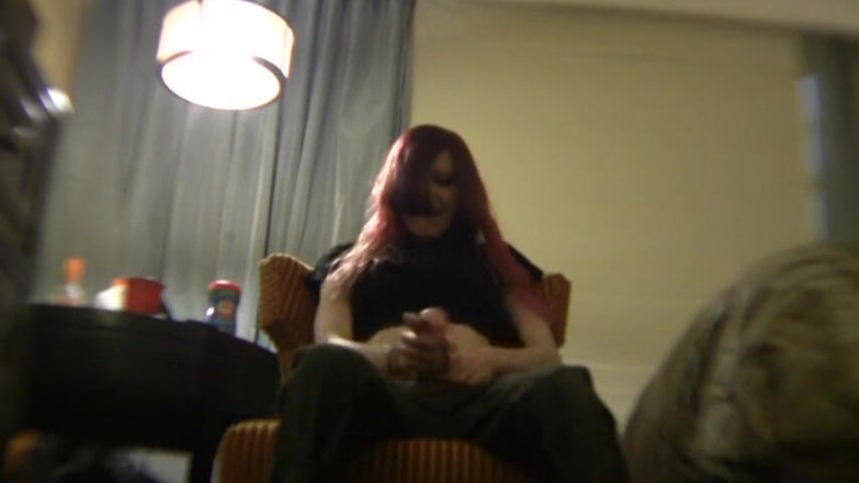 Solo Austria: Kinky redhead teen showing you how to jerk with strap-on