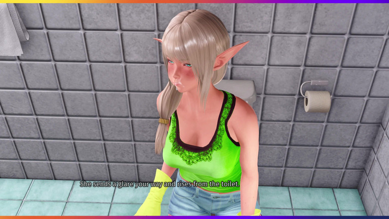 3D Cartoon Porn: Dům v riftu 28 - kouření v koupelně