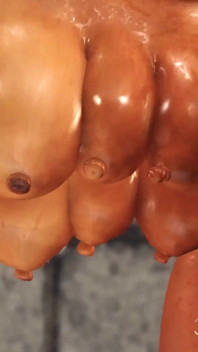 BDSM i fängelse. En sexig manschett brunett med många bröst knullas hårt av en stor svart kuk