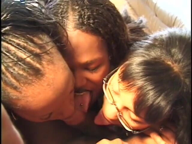 CBD Media Interracial: White guy having group sex with three Africans