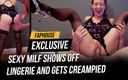 Sex with milf Stella: Sexy MILF předvádí spodní prádlo a dostane creampie