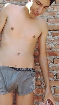 Latin Guy Bathing After a Long Day at Work