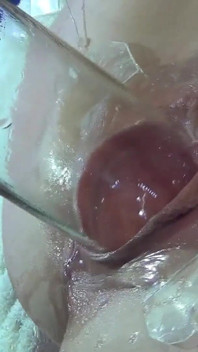 8 Very Close Spread Pussy Fucking with Dildo and Glass