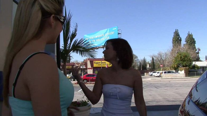 Lesbian Illusion: Cassie and Marley in their double dildo lesbo action