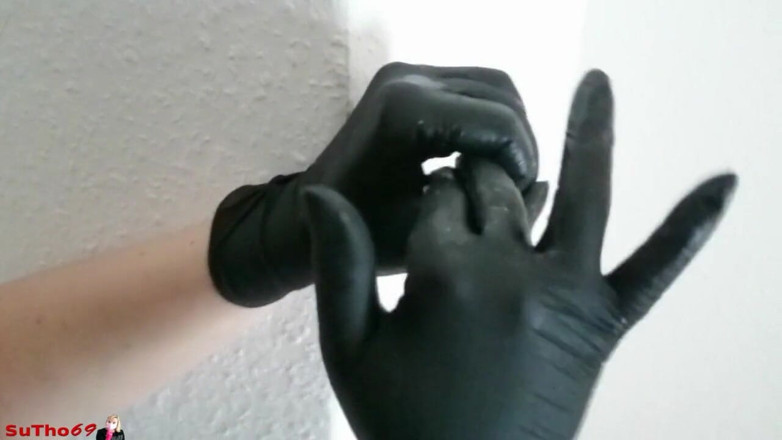 Sutho69: Stimulating you with my wet black gloves