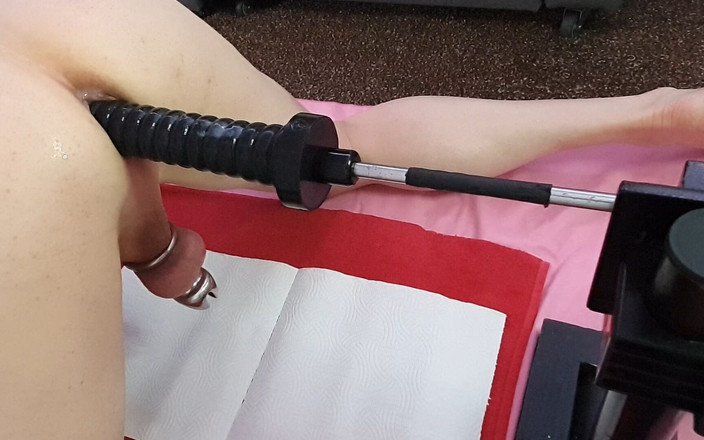 Mike Essex: Black Ripple Dildo Fucking While Locked in Steel Chastity Cage