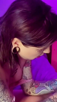 Trans Girl Emma Ink Sucks Big Dick with Whipped Cream