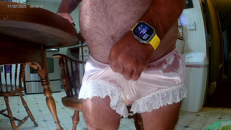 Mark Fletcher: ウェットサテンサテンパンティー精液カバー