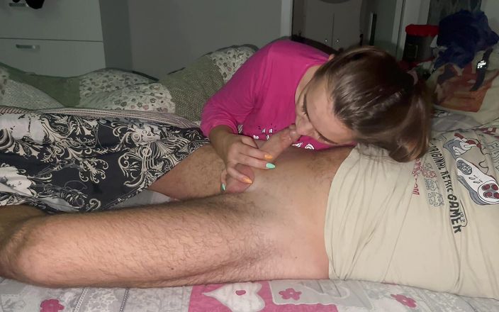 Fantasy Couple XXX: Blowjob in the Morning and Cum in Mouth - Deepthroat