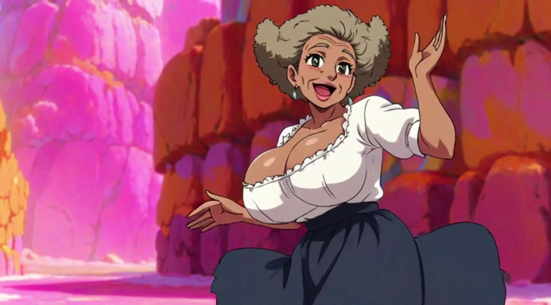 Huge Boobs: Grote borsten oma dansende animatie