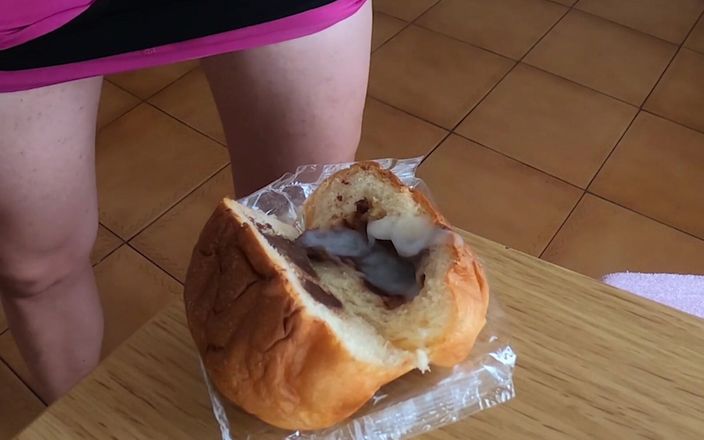 Ane Get Horny: Choco Bun Cheio de ... Esperma! Porra no fetiche por alimentos