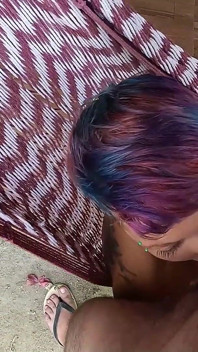 Wife's Getting a Cock in Her Mouth While She Is Lying in the Hammock