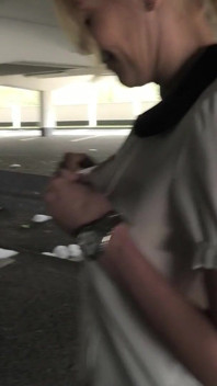 Horny Blonde German Slut Ordered to the Parking Garage and Fucked