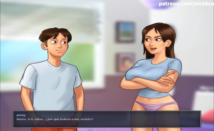 Cartoon Universal: Summertime saga part 98 - stepsister jerk my big cock on camera (...