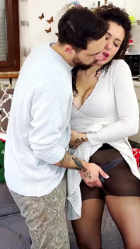 No Fuck No, if You Want You Can Touch My Pussy From Above the Pantyhose While I Touch Your Cock!
