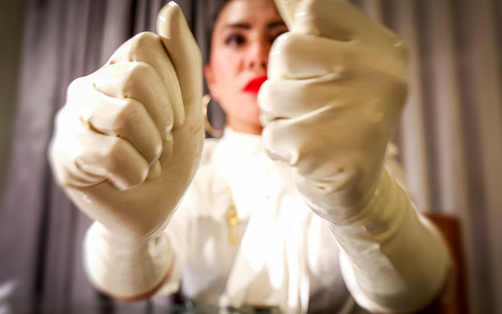 DominaFireOfficial: 라텍스 장갑 페티쉬 Asmr