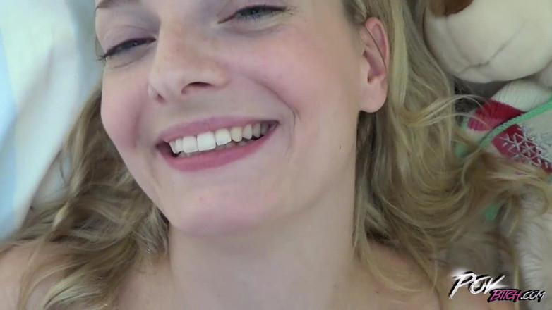 POV Bitch: Shy skinny blonde teen creampied by stranger when push his...