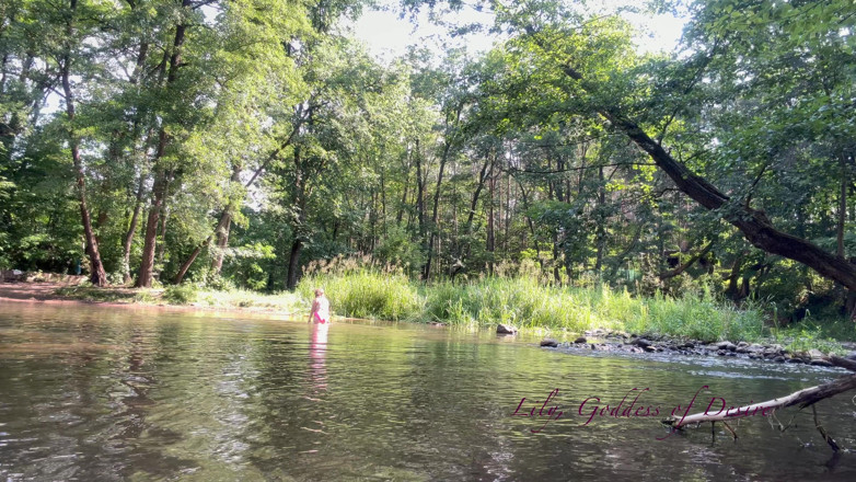 Lily, Goddess of Desire: Cute Teen in Costume Playing in the River Like in...