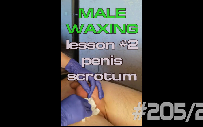 WaxingCam: #205(2) 남성 왁싱. 부드러운 페니스와 음낭