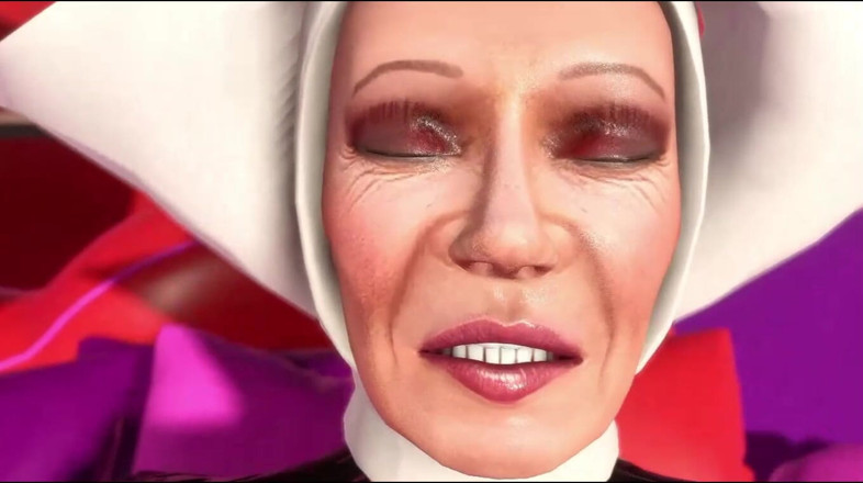 Denis animation: Horny Granny Nun and Strong Ebony Man