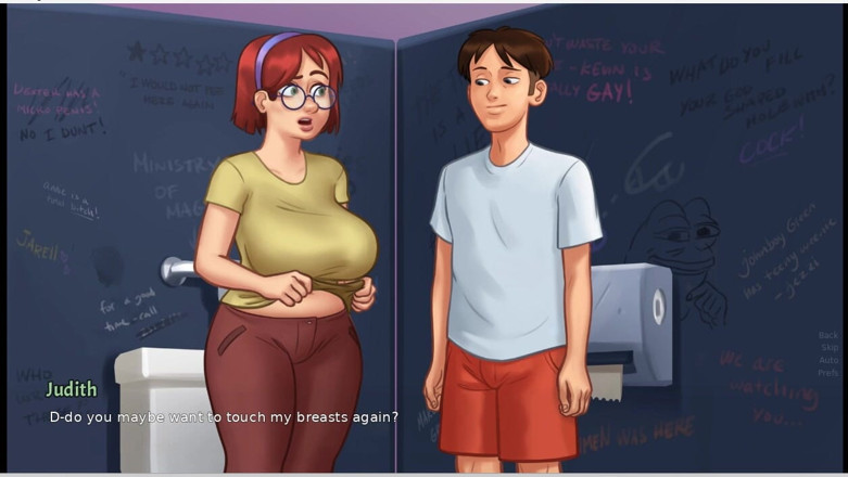 XXX Games Bunk: Summertime Saga - Gameplay - Roleplay - Taboo - Judith Big Saggy Boobs Pressing...