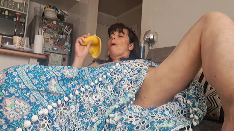 Mommy big hairy pussy: Stepmom in Armchair Touching Her Pussy