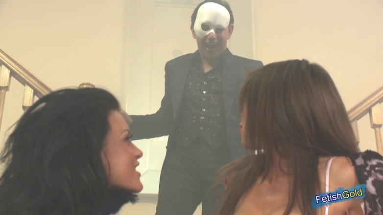 Gangbang Gone Wild: Masked guy have intense fuck with three busty babes on...