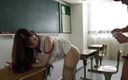 Cosplay fantasy: Seductive Teacher Crazed with Jealousy Goes to School Without Panties....