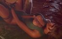 Jackhallowee: İri göğüslü Lara Croft amcığını siktiriyor ve dölle doluyor