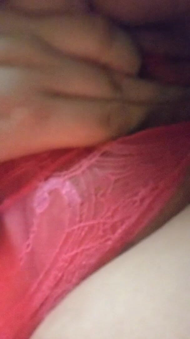 Chubby Libby: Playing with my pussy in my new open crotch panties!