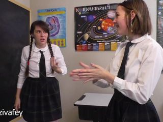 Ziva Fey: Ziva Fey And Mewchii Fey - Slap Fight In The Classroom