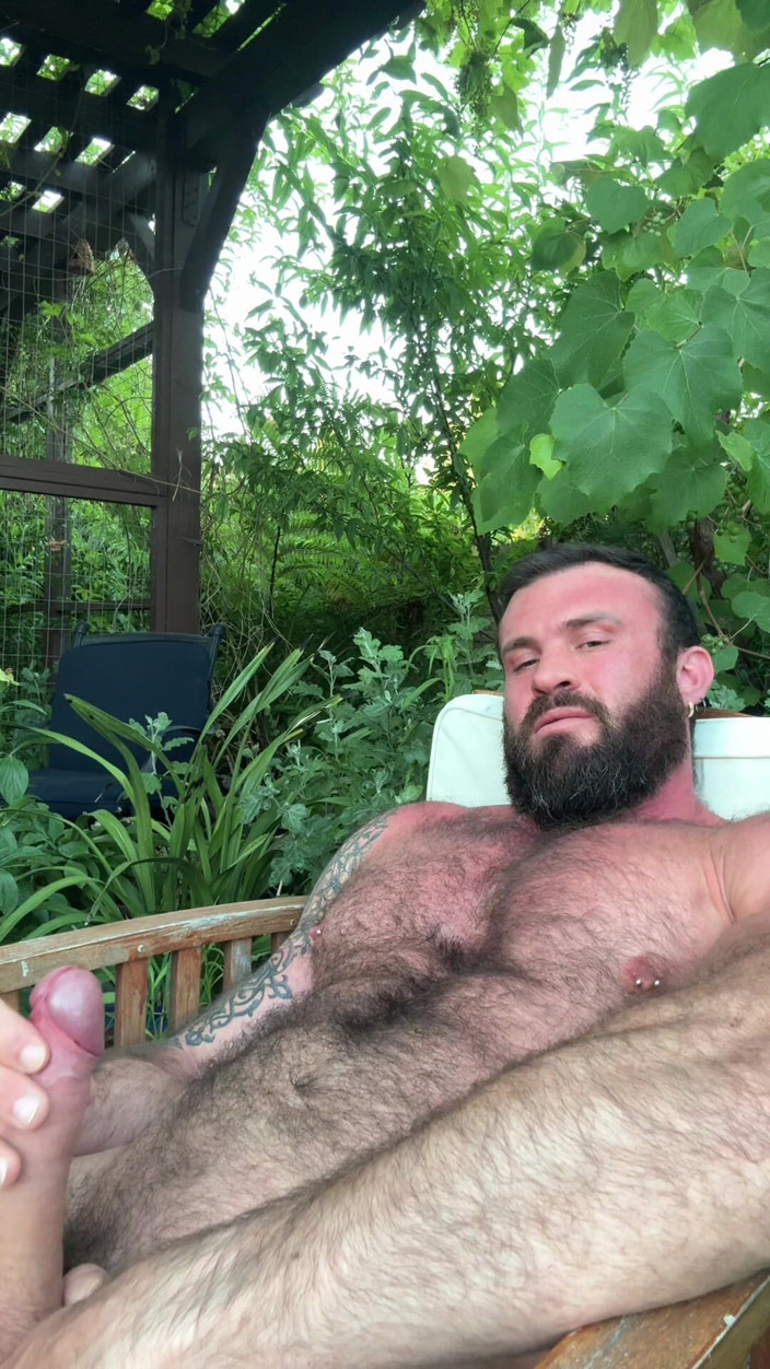 HugeAjax: Big Guy Strokes and Cums Outside
