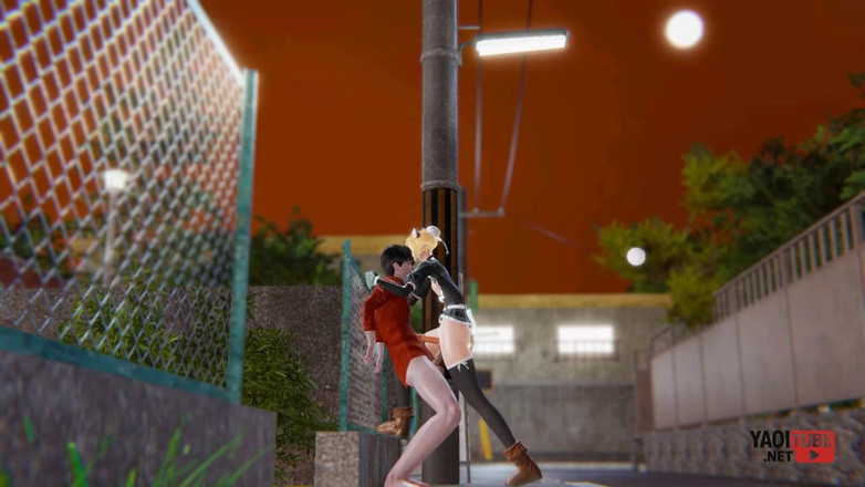 Yaoitube: Yaoi - セクシーな猫メイドフェムボーイが公共の場で犯される