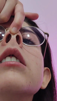 Nose Fetish Nostrils Pressing on My Nose Mouth Open Glasses