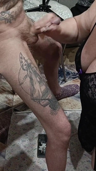 Mother-in-law Sucks Dick and Gets a Mouthful of My Hot Cum