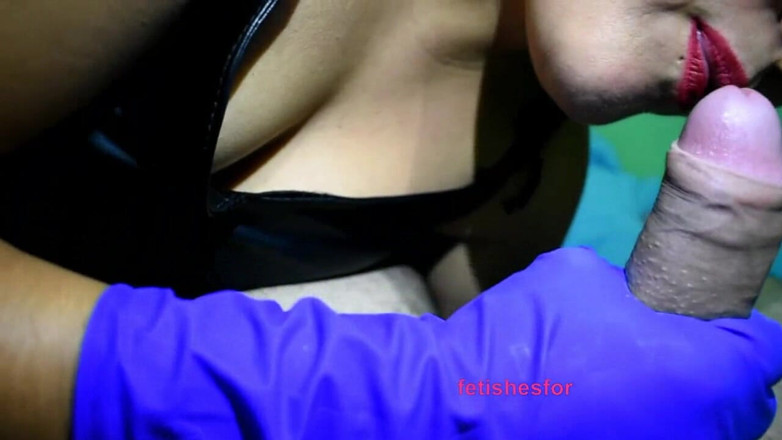 Fetishesfor: Handjob blowjob, bootjob by fetishwife in latex gloves &amp; leather boots,...
