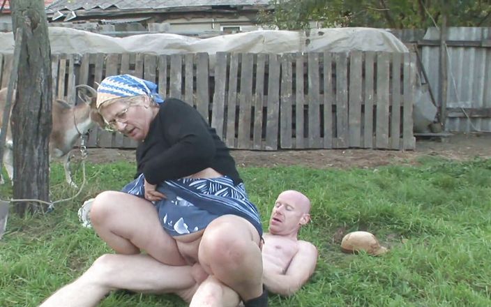 Xtime Network: Big ass granny likes cum on tits and outdoor fuck