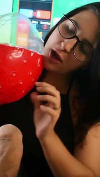 POV Blowjob and Beachball Blow Playing Games - Bunny Looner