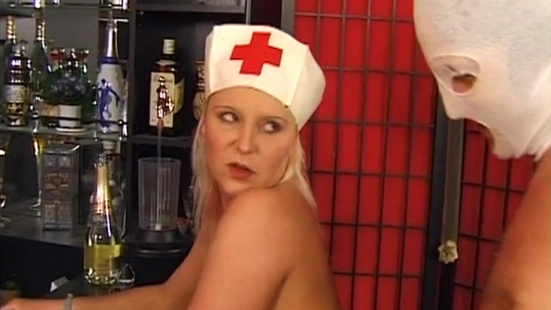 BANGORA RETRO CLUB: Blonde MILF Nurse Gets Drilled Hard by Masked Stud