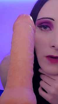 Closeup Trans Dildo Ride with Mood Lighting