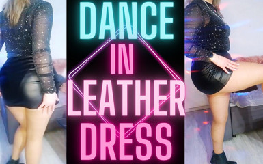 Monika Nylon: (34) Dance in Leather Dress