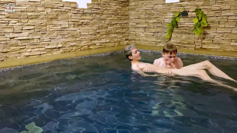 Matty And Aiden: Teenagers Have Fun in the Swimming Pool, Suck and Bareback:...