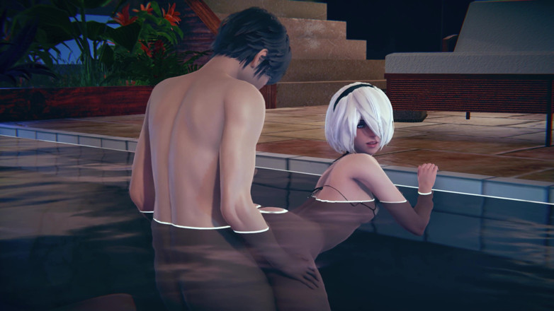 Waifu club 3D: 2B gets fucked doggystyle in the pool