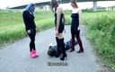 Czech Soles - foot fetish content: Een voetslaaf lopen met haar 2 vrienden