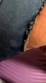 Crotchless Jeans POV Surprise. Riding, Double Creampie and Cum Eating