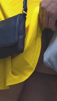 Risky Handjob Inside Public Transport! Dirty Stranger Ejaculate Using Girl's Hand