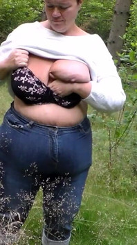 Jen Is Flashing Her Boobs in the Woods
